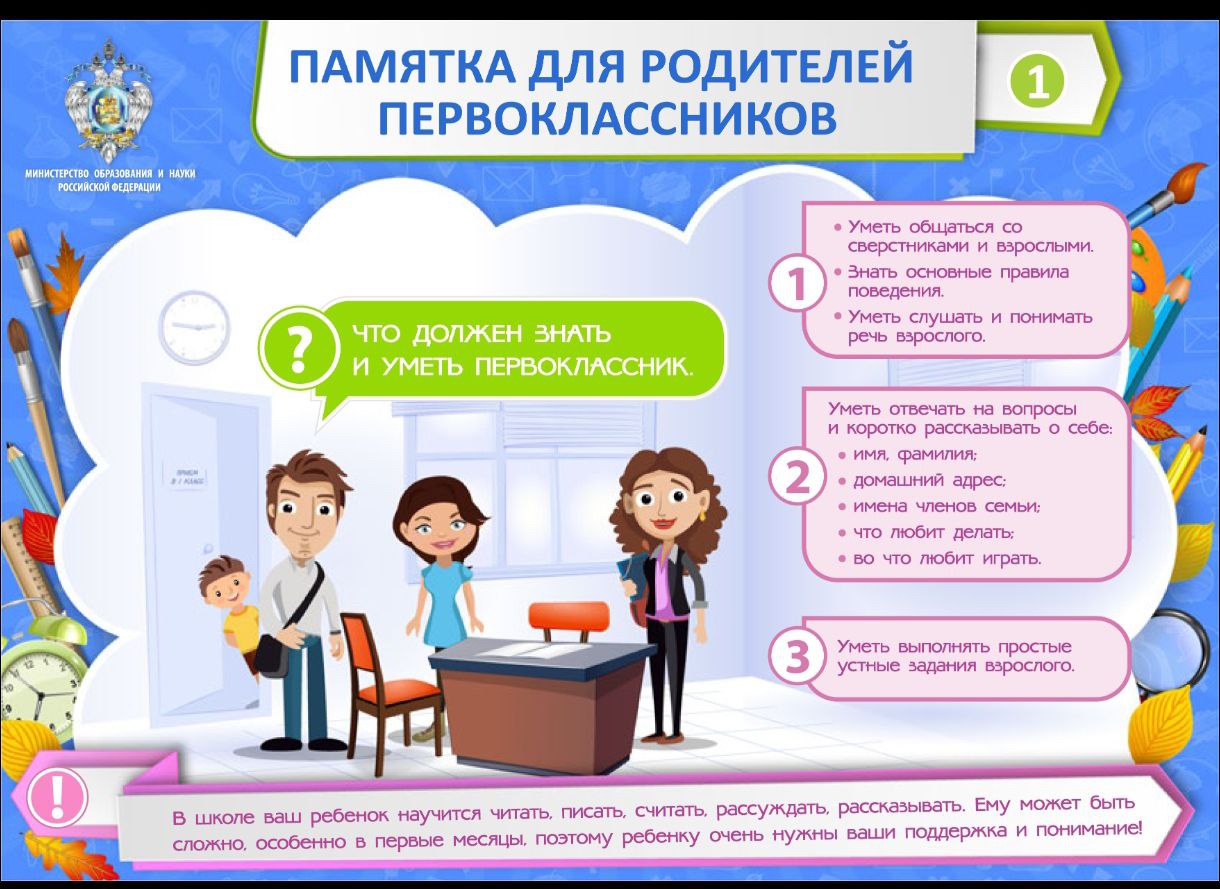 Памятка для родителей первоклассника.